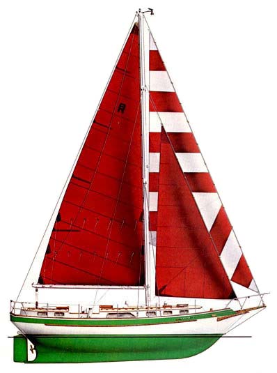 Roberts Spray 36 Kit Centre Cockpit - sail plan