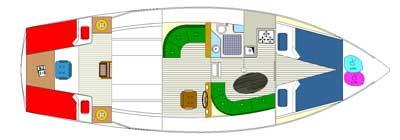 Roberts Spray 36 Kit Poop Deck Pilot House - layout interior view