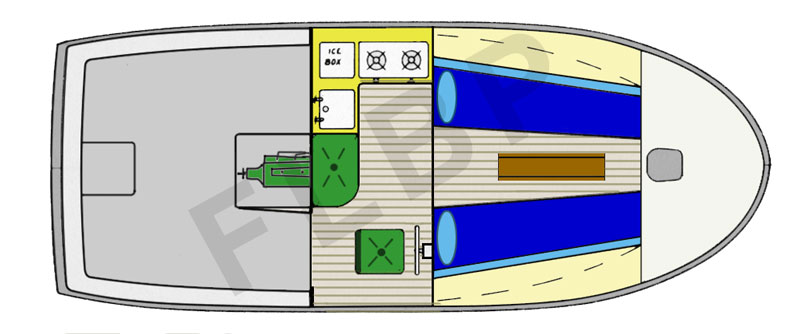 Roberts Longboat 21 accommodation layout