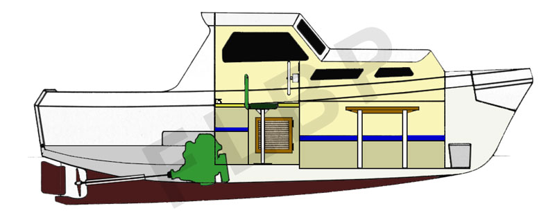 Roberts Longboat 21 port side layout