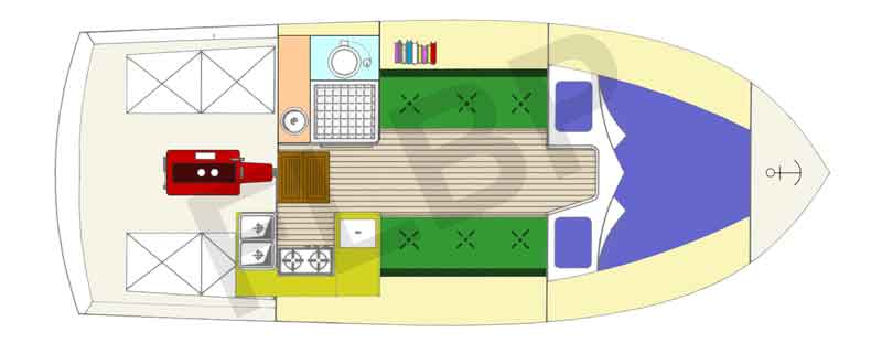 Roberts Waverunner 22 accommodation layout