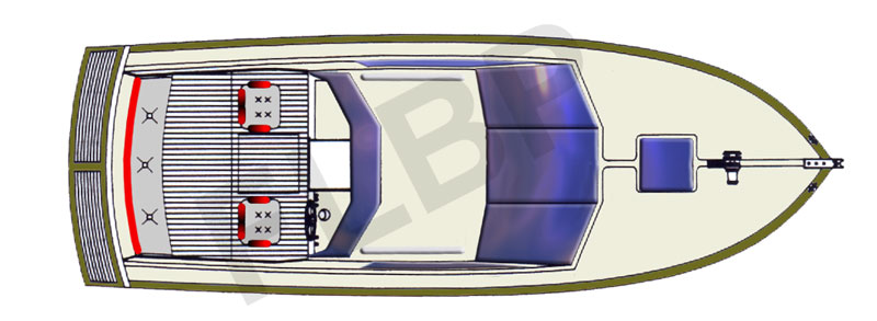 Roberts Waverunner 28 deck view 