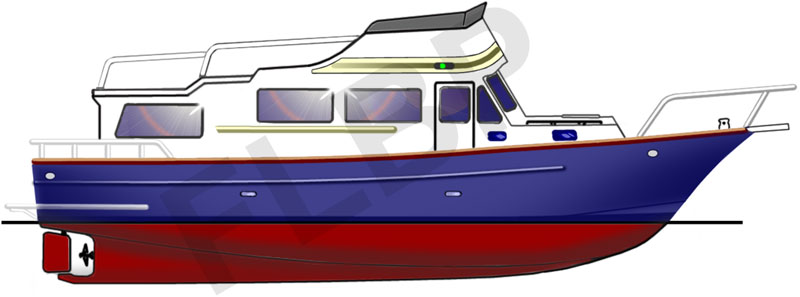 Roberts Trawler Yacht 30-32 Version A boat plan