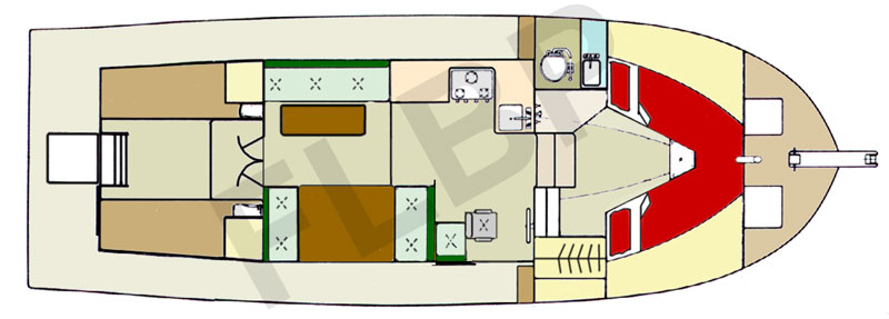 Roberts Trawler Yacht 30-32 Version A interior view