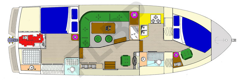 Roberts Waverunner 34 accommodation layout