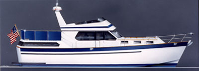 A fine example of a Roberts Waverunner 34 - artist view