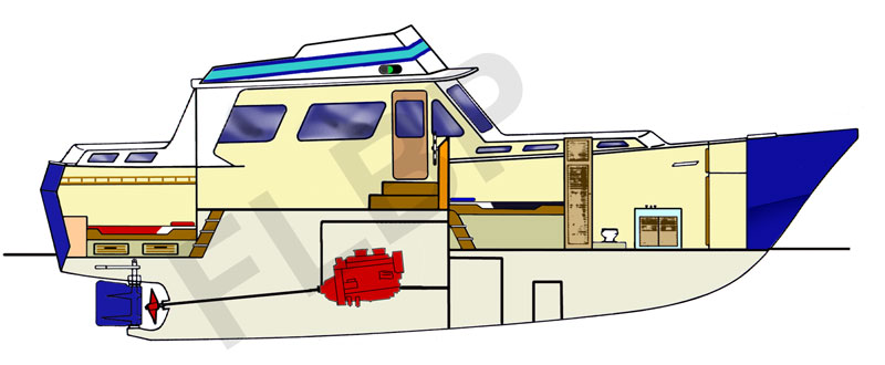 Roberts Waverunner 45 Aft Cabin port view