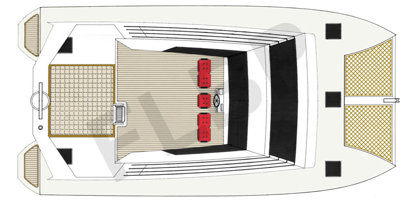 Roberts Power Catamaran 46 deck layout