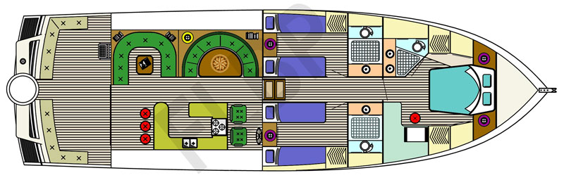 Roberts Waverunner 52 Aft Deck - Version A plan