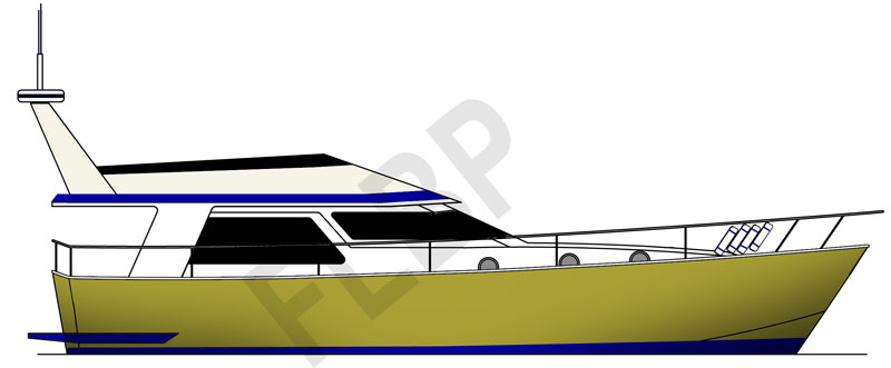 Roberts Waverunner 52 Aft Deck - Version A plan