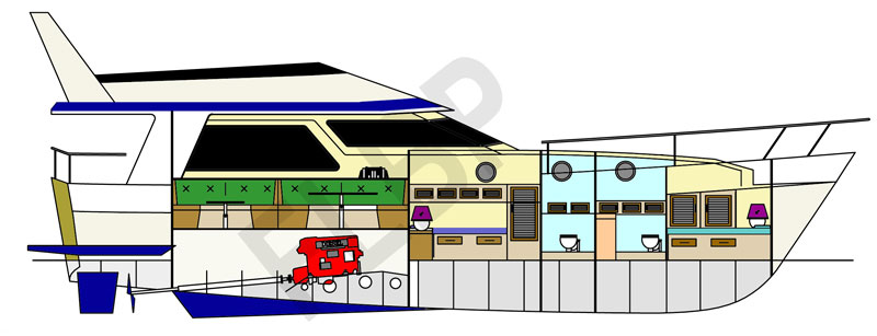 Roberts Waverunner 52 Aft Deck - Version A plan