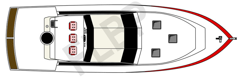 Roberts Waverunner 52 Aft Deck - Version A plan