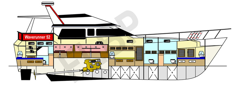 Roberts Waverunner 52 Aft Deck - Version A plan