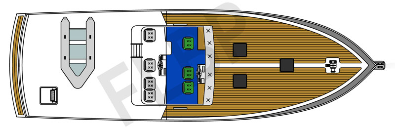 Roberts Waverunner 52 Aft Deck - Version A plan