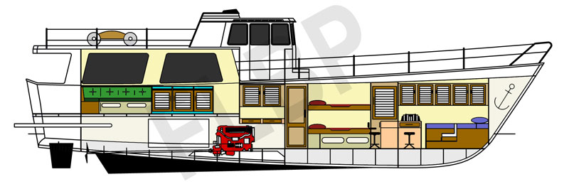 Roberts Waverunner 52 Aft Deck - Version A plan