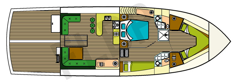 Roberts Waverunner 52 Aft Deck - Version A plan