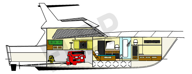 Roberts Waverunner 52 Aft Deck - Version A plan