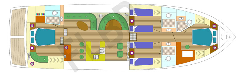 Roberts Waverunner 55 accommodation layout