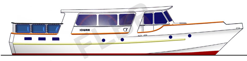 Roberts Trawler yacht 56 boat plan