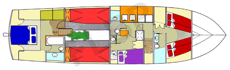 Roberts Trawler Yacht 56 below deck layout