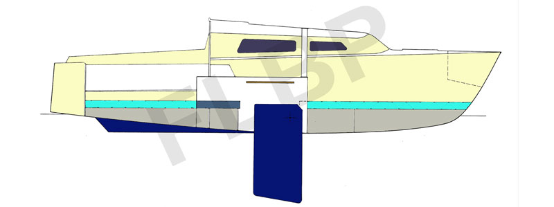 Roberts 18 trailer saoler drop keel version A port view