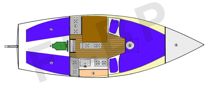 Roberts Adventurer 22 Trailer Sailor interior