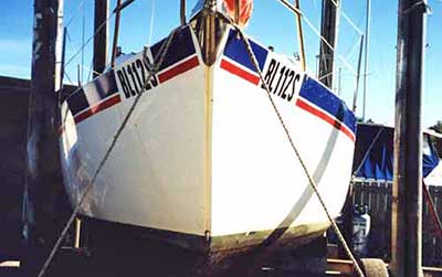 Roberts Trailer Sailer 22 by Jeff - bow shot showing full body section