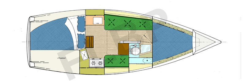 Bruce Roberts 246 Drop Keel version interior view