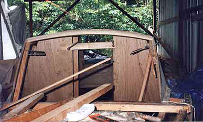 Roberts Adventurer 24 Trailer Sailer Gallery - The forward salon bulkhead under construction.