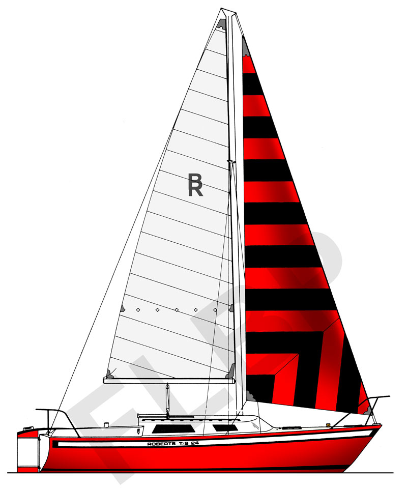 Roberts Adventurer 24 Trailer sailer - Sail plan