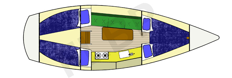 Roberts Adventurer 24 Trailer Sailor interior view