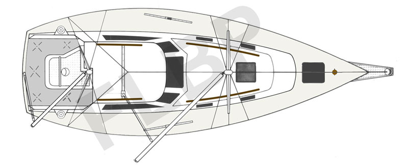 Roberts 28 Pilot House deck layout