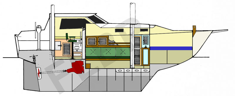 Roberts 28 - Pilot House interior view