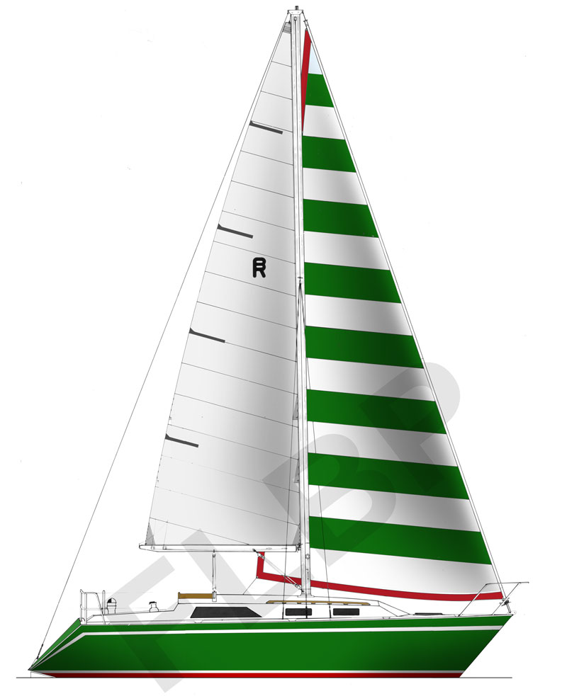 Roberts 310 - Version A Trunk Cabin sail plan