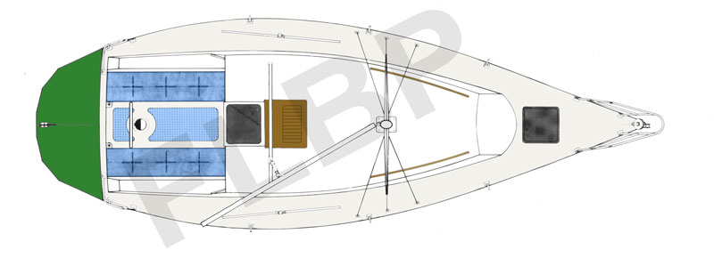 Roberts 310 trunk cabin deck view