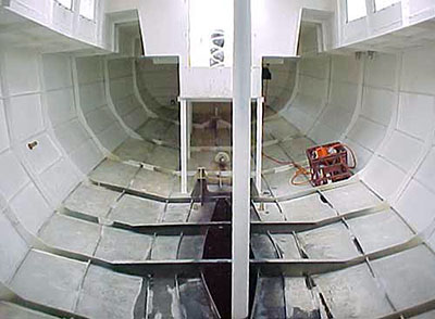 Roberts 345 Gallery - looking aft showing the hollow keel & engine beds