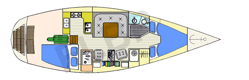 Roberts 345 Pilot House interior layout