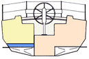 Roberts 345 Pilot House - layout hull section view