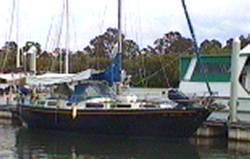 Roberts 35 Gallery - tied up to marina at Bundaberg