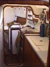 Roberts 35 Gallery - looking through passageway from aft cabin