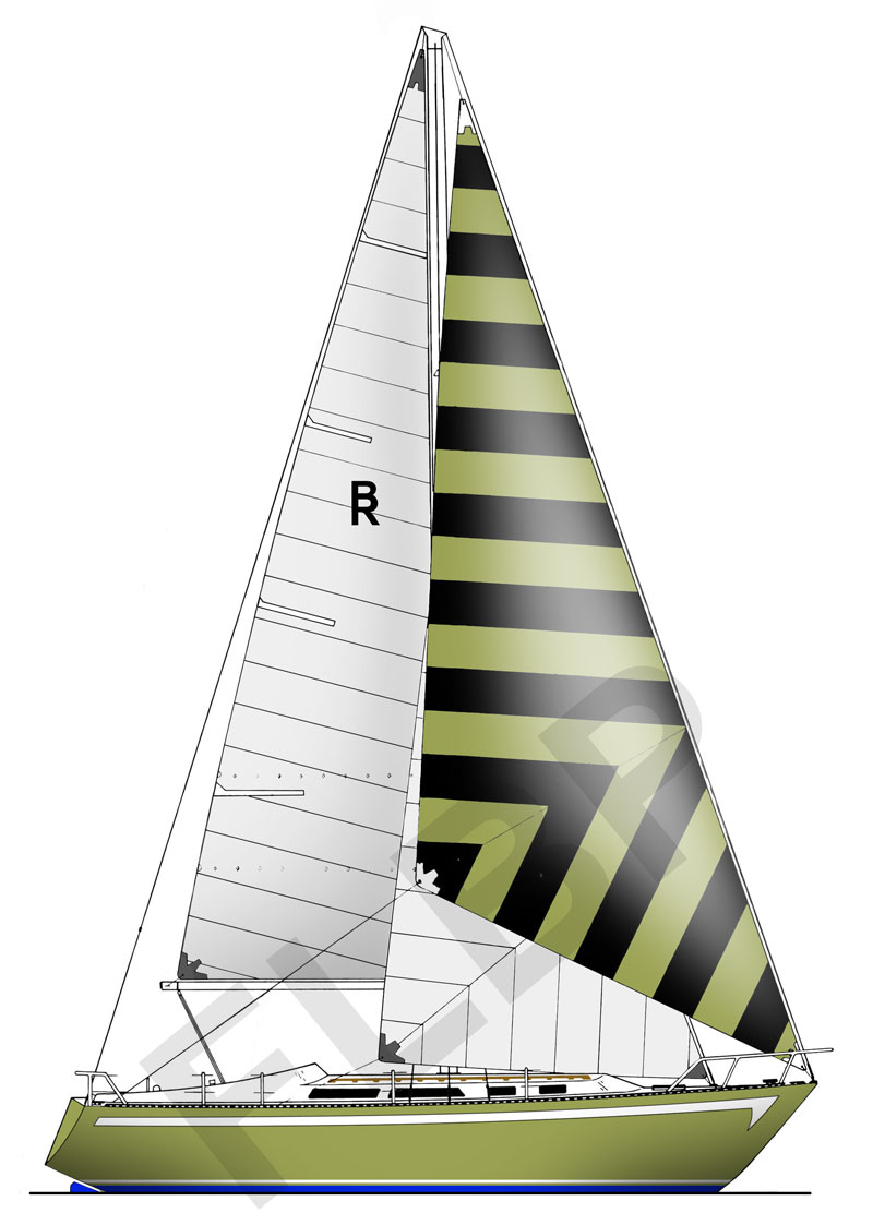 Roberts 35 aft cockpit sail plan