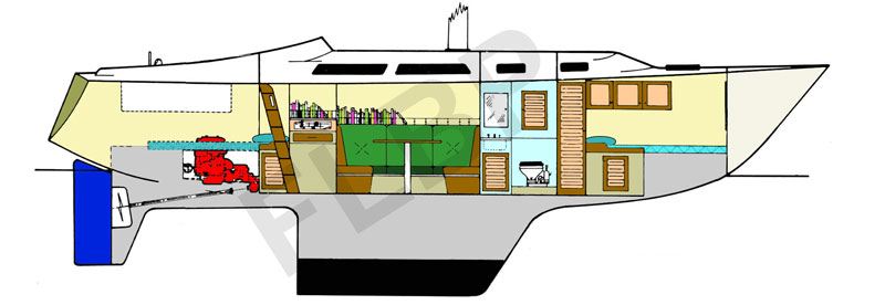 Roberts 35 aft cockpit port view