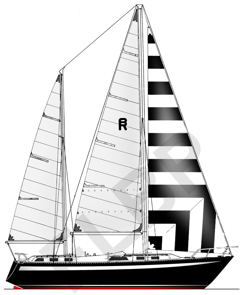 Roberts 35 Center Cockpit - sail plan 