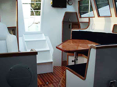 Roberts 370 Gallery -  Dinette area looking aft.