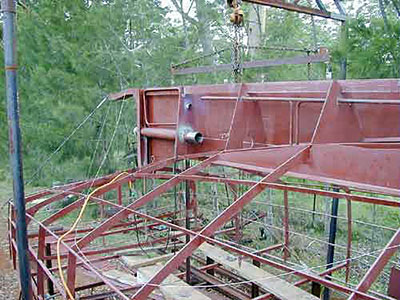 Robert PCF 40 Gallery - plating the keel with prop tube and engine beds in place