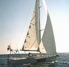 Pat Garnett took 218 days to sail around the world in his Roberts 434