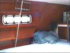 Roberts 434 Gallery Version D - the aft cabins double plus sized bed