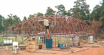 Roberts Norfolk 43 Gallery - all frames standing getting ready for stringers