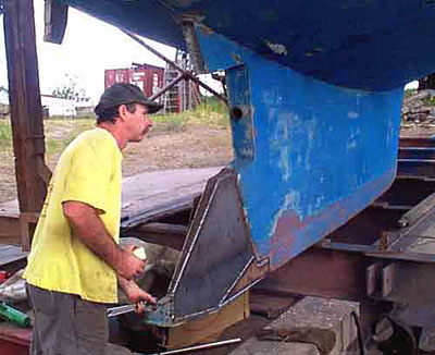 Mauritius / Norfolk 43 Gallery rudder modification - another view