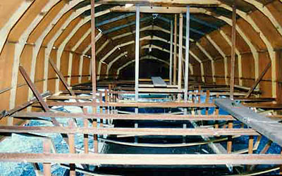 Offshore 44 Gallery - interior of hull still with bracing in place